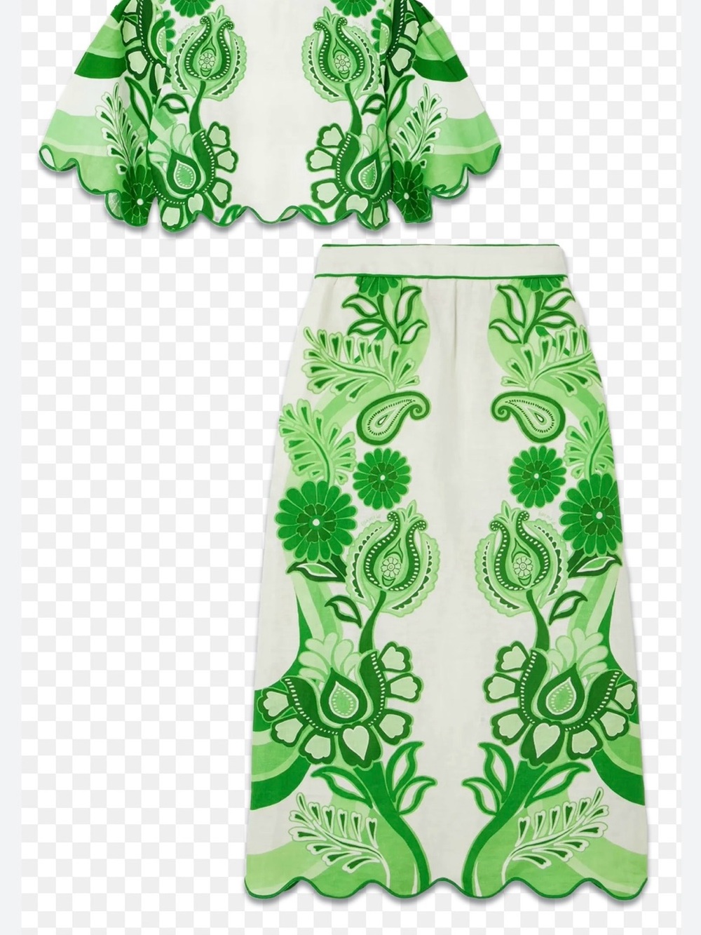 Farm Rio Color Festival Printed Linen Midi Skirt and top size small - Picture 2 of 9